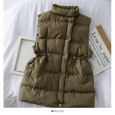 Vesta casual dama cu guler inalt si cravate in verde, alb si negru