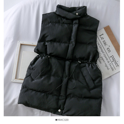 Vesta casual dama cu guler inalt si cravate in verde, alb si negru