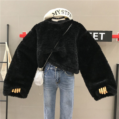 Pulover de damă din puf cu mâneci largi în patru culori