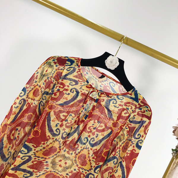 Tunica de dama din sifon cu model colorat