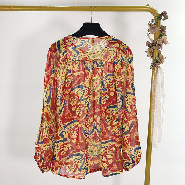 Tunica de dama din sifon cu model colorat