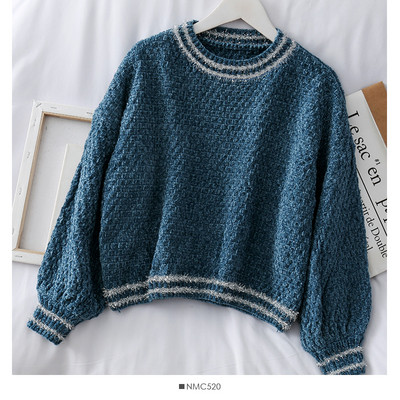 Casual γυναικείο πουλόβερ  σε τέσσερα χρώματα με οβάλ ντεκολτέ