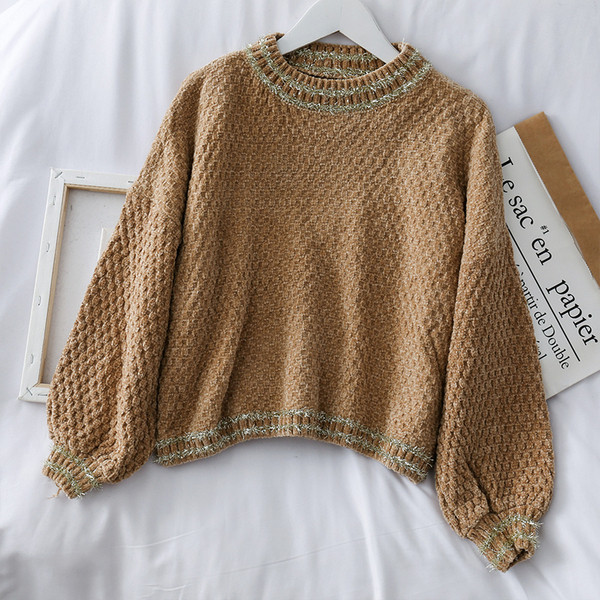 Casual γυναικείο πουλόβερ  σε τέσσερα χρώματα με οβάλ ντεκολτέ