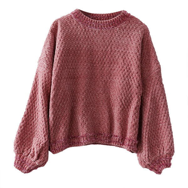 Casual γυναικείο πουλόβερ  σε τέσσερα χρώματα με οβάλ ντεκολτέ