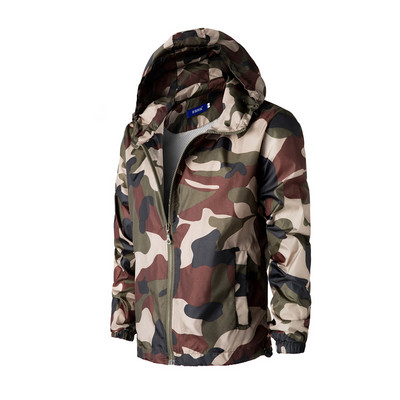 Alkalmi férfi őszi terepszínű kabát kapucnival öt színben