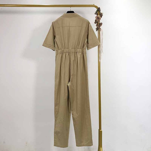 Salopeta lunga de dama cu nasturi si talie elastica