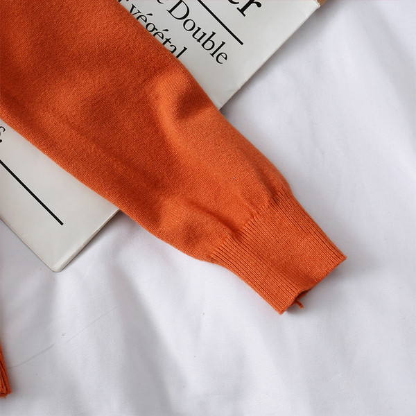 Casual γυναικείο πουλόβερ με βολάν και οβάλ ντεκολτέ σε διάφορα χρώματα