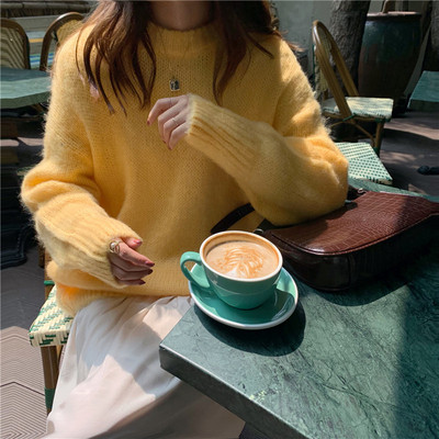 Χειμερινό γυναικείο πουλόβερ  με στρογγυλό λαιμόκοψη σε τέσσερα χρώματα