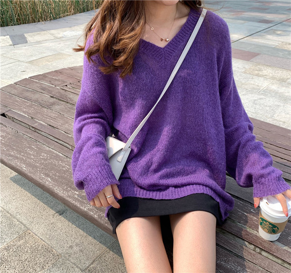 Χειμερινό γυναικείο πουλόβερ  με στρογγυλό λαιμόκοψη σε τέσσερα χρώματα