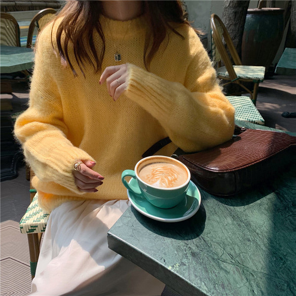 Χειμερινό γυναικείο πουλόβερ  με στρογγυλό λαιμόκοψη σε τέσσερα χρώματα