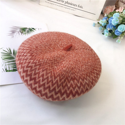 Μοντέρνα γυναικείο καπέλο μπερές σε μαύρο, πορτοκαλί, μπεζ, καφέ, κίτρινο και γκρι χρώμα