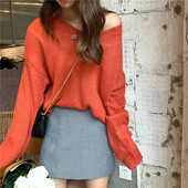 Pulover de iarnă de damă cu decolteu spitz în mai multe culori