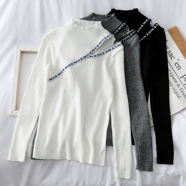 Alkalmi női blúz magas gallérral, felirattal három színben