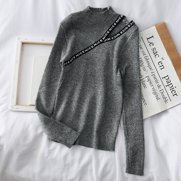 Alkalmi női blúz magas gallérral, felirattal három színben