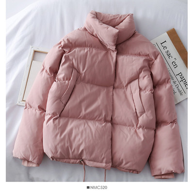 Γυναικείο χειμωνιάτικο μπουφάν με υψηλό γιακά και κορδόνιοα σε διάφορα χρώματα