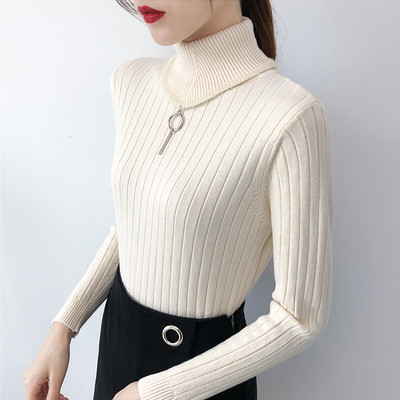 Νέο μοντέλο γυναικείο πουλόβερ με υψηλό κολάρο πόλο σε λευκό, μαύρο, ροζ και μπεζ χρώμα