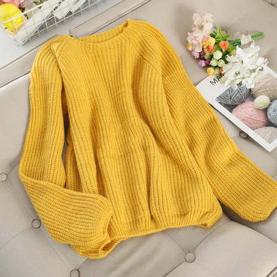 Pulover de dama model uni cu decolteu rotund in mai multe culori