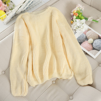 Pulover de dama model uni cu decolteu rotund in mai multe culori