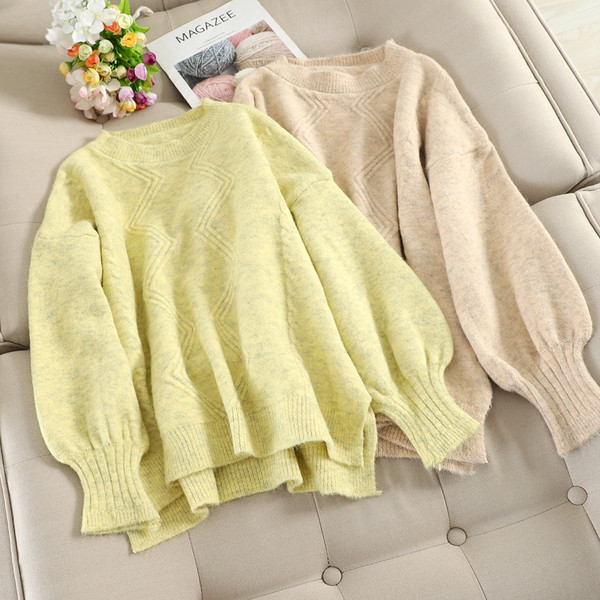 Casual  γυναικείο πουλόβερ  με στρογγυλη λαιμόκοψη σε διάφορα χρώματα