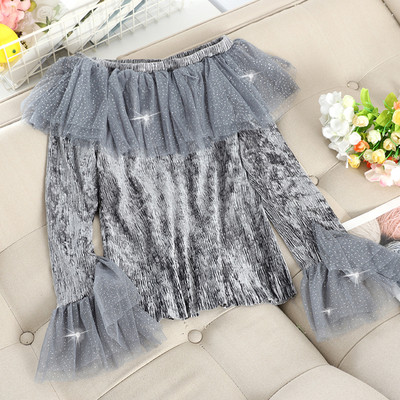 Bluză de damă modernă plisată cu tul în mai multe culori