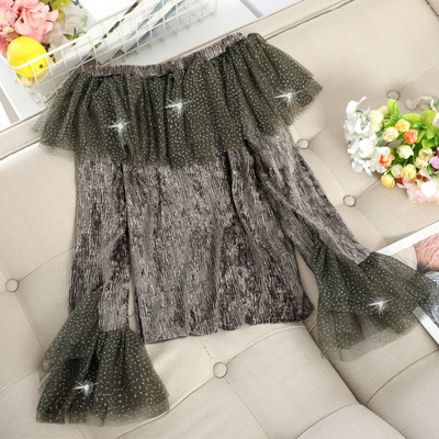 Bluză de damă modernă plisată cu tul în mai multe culori