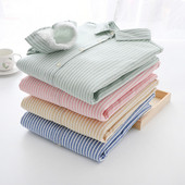 Camasa de dama in dungi model nou cu guler clasic si nasturi in albastru, galben, roz si verde