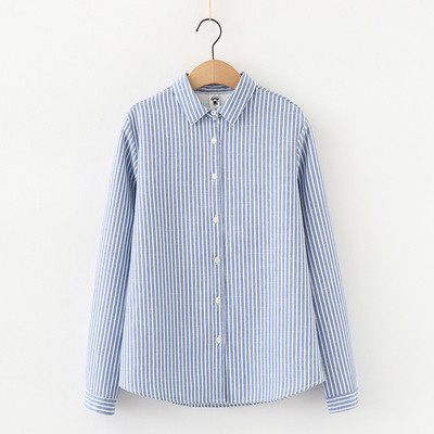 Camasa de dama in dungi model nou cu guler clasic si nasturi in albastru, galben, roz si verde