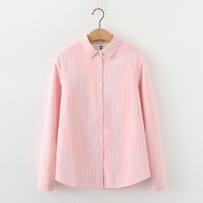 Camasa de dama in dungi model nou cu guler clasic si nasturi in albastru, galben, roz si verde