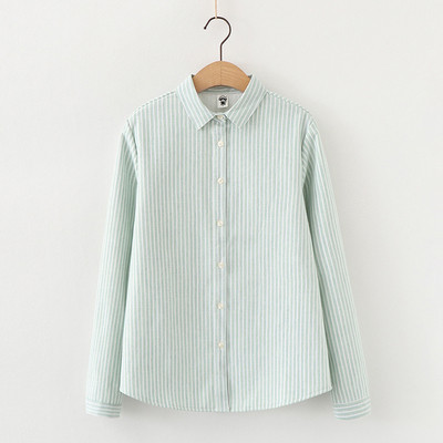 Camasa de dama in dungi model nou cu guler clasic si nasturi in albastru, galben, roz si verde