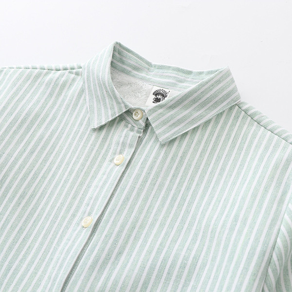 Camasa de dama in dungi model nou cu guler clasic si nasturi in albastru, galben, roz si verde