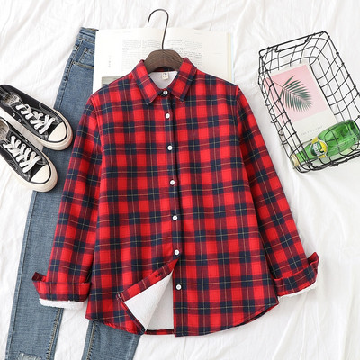 Alkalmi kockás női ing klasszikus gallérral piros, sárga és fekete színben