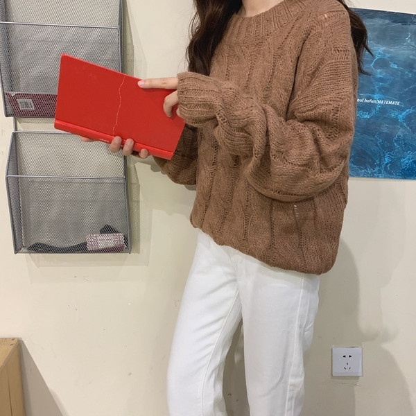 Pulover de dama cu decolteu rotund in mai multe culori