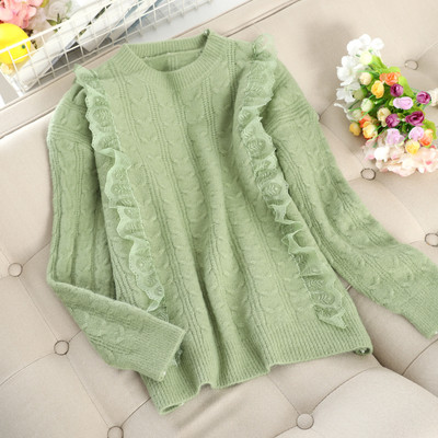 Μοντέρνο γυναικείο πουλόβερ με στρογγυλό ντεκολτέ σε διάφορα χρώματα