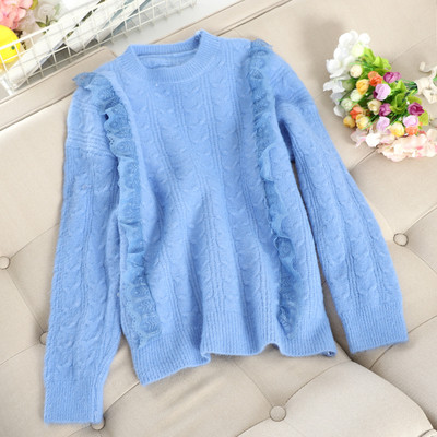 Μοντέρνο γυναικείο πουλόβερ με στρογγυλό ντεκολτέ σε διάφορα χρώματα