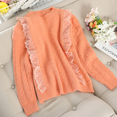 Μοντέρνο γυναικείο πουλόβερ με στρογγυλό ντεκολτέ σε διάφορα χρώματα