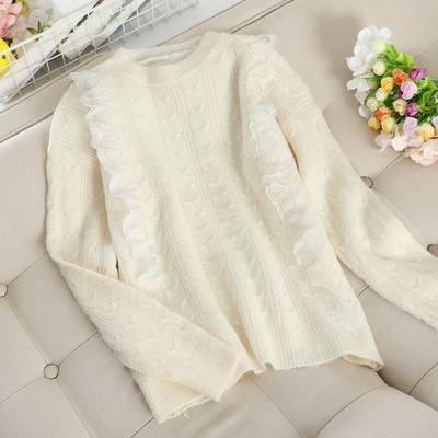 Μοντέρνο γυναικείο πουλόβερ με στρογγυλό ντεκολτέ σε διάφορα χρώματα