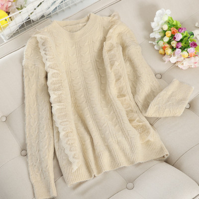 Μοντέρνο γυναικείο πουλόβερ με στρογγυλό ντεκολτέ σε διάφορα χρώματα