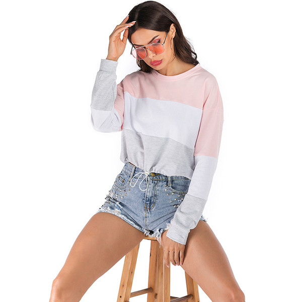 Καθημερινή γυναικεία μπλούζα με μακριά μανίκια σε γκρι χρώμα