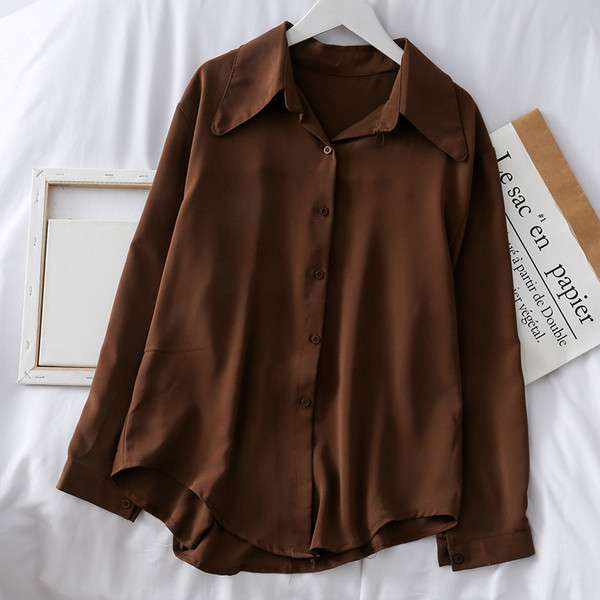 Cămașă casual de damă model uni în cinci culori