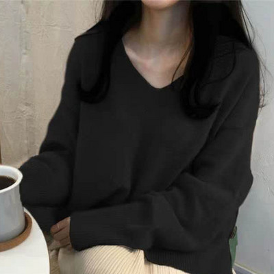 Γυναικείο χειμωνιάτικο πουλόβερ με  λαιμόκοψη ευρύ σχέδιο σε διάφορα χρώματα