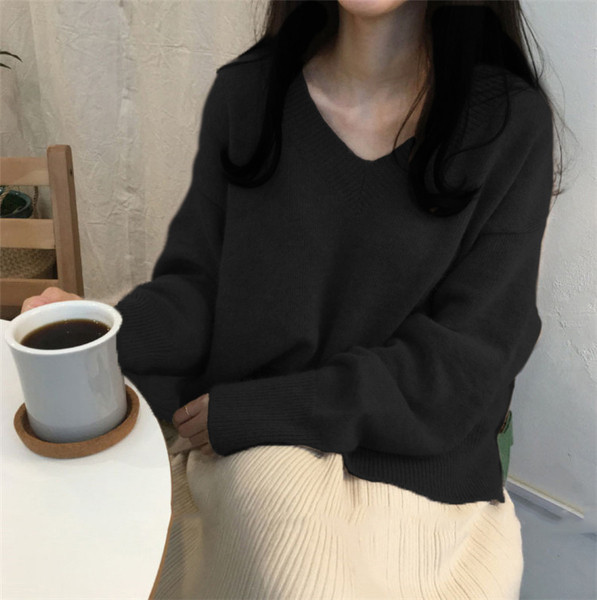 Γυναικείο χειμωνιάτικο πουλόβερ με  λαιμόκοψη ευρύ σχέδιο σε διάφορα χρώματα