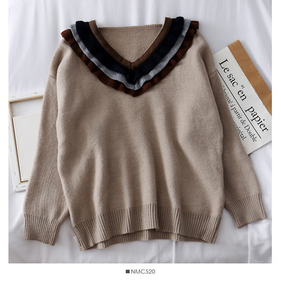 Καθημερινό γυναικείο πουλόβερ σε τρία χρώματα με βολάν