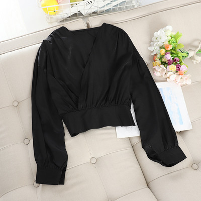 Modern női ing spitz nyakkivágással és hosszú ujjú több színben