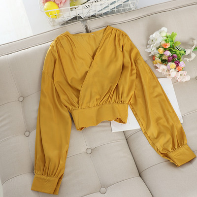 Modern női ing spitz nyakkivágással és hosszú ujjú több színben