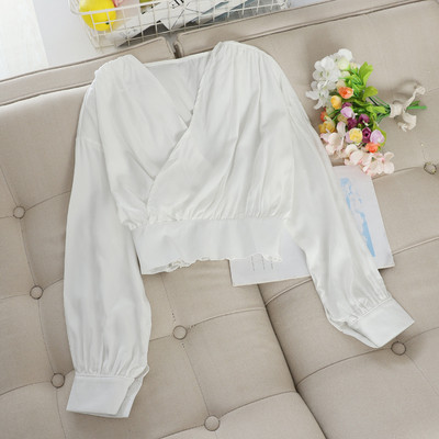 Modern női ing spitz nyakkivágással és hosszú ujjú több színben