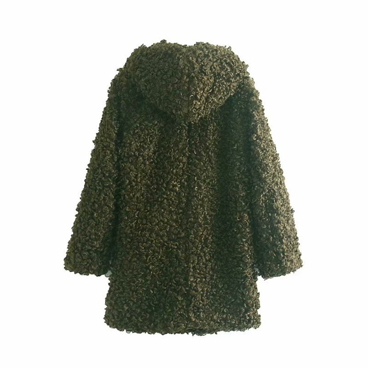 Palton lung, modern, de culoare verde