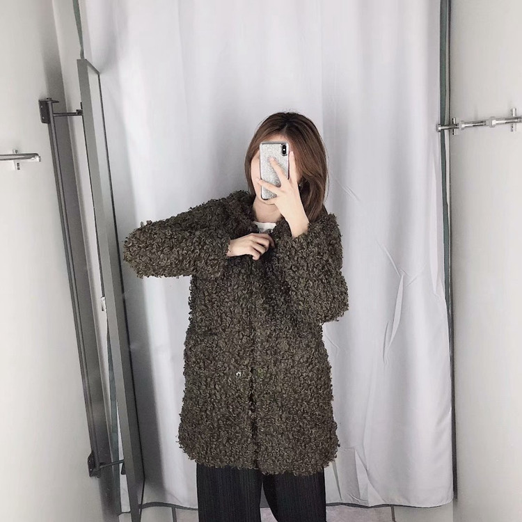 Palton lung, modern, de culoare verde