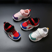 Casual παιδικά παπούτσια με κορδόνια και λουράκια βελκρό σε λευκό, κόκκινο και ροζ χρώμα