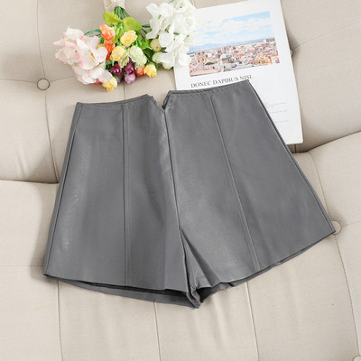 Pantaloni de dama din piele cu talie inalta in trei culori