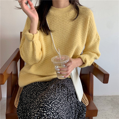 Casual γυναικείο πουλόβερ με στρογγυλη λαιμόκοψη σε διάφορα χρώματα